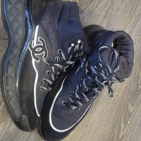 CHANEL Fabric Suede Womens CC Sneakers 9  BlackCHANEL - Picture 5 of 6